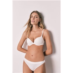 Braga clásica algodón canalé blanca