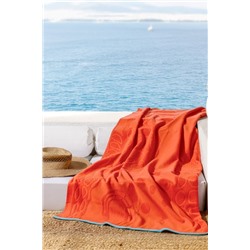 Hicampe %100 Pamuk Plaj Havlusu - Turuncu - 70x150 cm