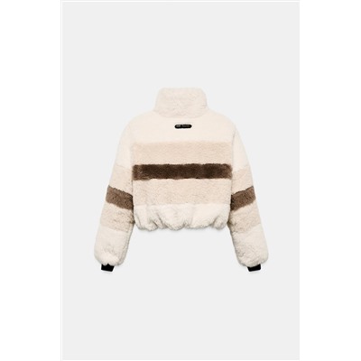 CROPPED FAUX SHEARLING COAT HEIQ XREFLEX™ RECCO® TECHNOLOGY SKI COLLECTION, CHARACTERISTICS