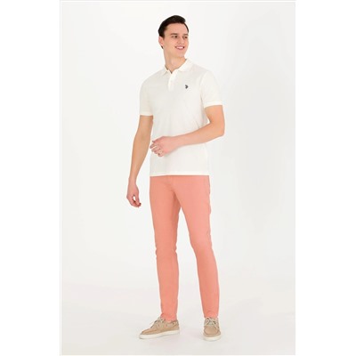 Erkek Ekru Basic Polo Yaka Tişört