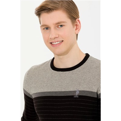 Erkek Siyah Bisiklet Yaka Triko Kazak