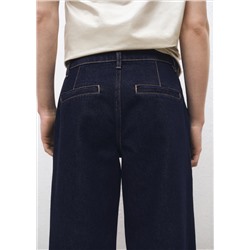Jeans wideleg pinzas rinse wash