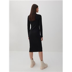 Kleid aus Rippstrick mit hohem Baumwollanteil