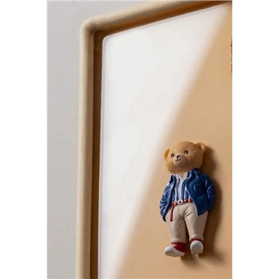 Simon Bear Magnet - Lacivert/Bej - 4x8 cm