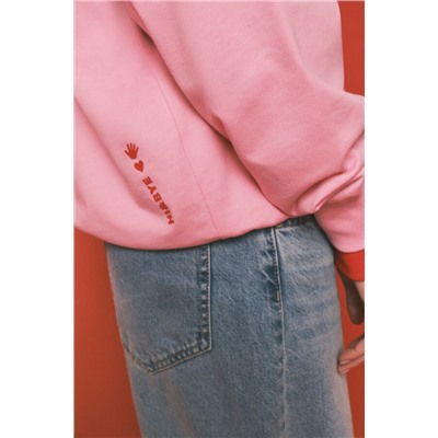 Sudadera capucha felpa algodón rosa