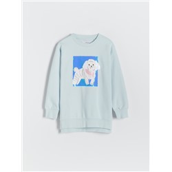 Sweatshirt with sequin appliqué