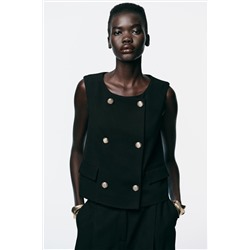 DOUBLE-BREASTED WAISTCOAT WITH GOLD BUTTONS