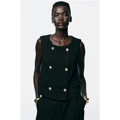 DOUBLE-BREASTED WAISTCOAT WITH GOLD BUTTONS