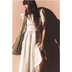 RUFFLED CONTRAST DRESS