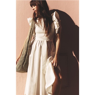 RUFFLED CONTRAST DRESS