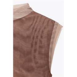 TULLE HIGH NECK T-SHIRT