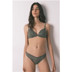 Sujetador triangular CHARMING relleno encaje kaki