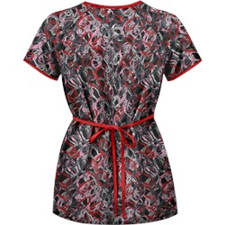 UA Twister Black Mock Wrap Scrub Top