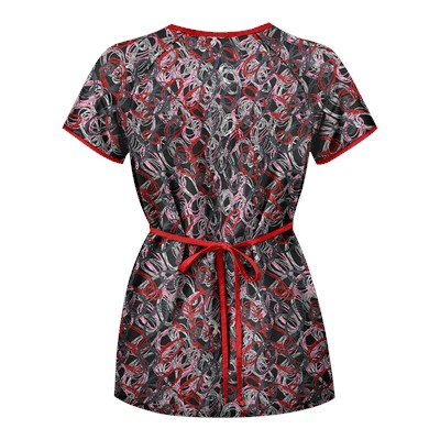 UA Twister Black Mock Wrap Scrub Top