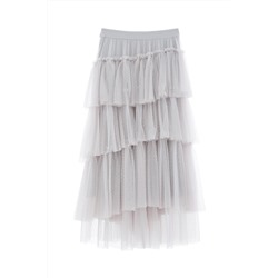 Falda avolantada Gris