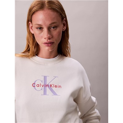 Monogram Logo Fleece Relaxed Sweatshirt