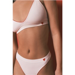 Sujetador triangular Seamless canalé blanco