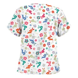 UA Springtime Hop White Scrub Top
