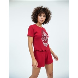 Женская пижама с шортами и футболкой - 403