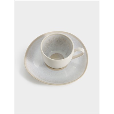 Пара кофейная, 1 перс, 2 пр, 90 мл, керамика, бежевая, в крапинку, North Organic