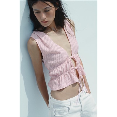 TOP CUADRO VICHY LAZOS