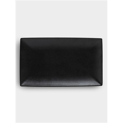 Блюдо, 27.5x16 см, прямоугольное, чёрное, Икра