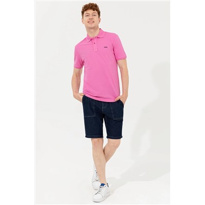 Erkek Pembe Basic Polo Yaka Tişört