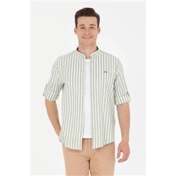 Erkek Haki Uzun Kollu Gömlek