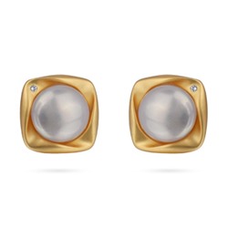 Серьги (жемчуг серо-голубой; покрытие золото), Есть комплект