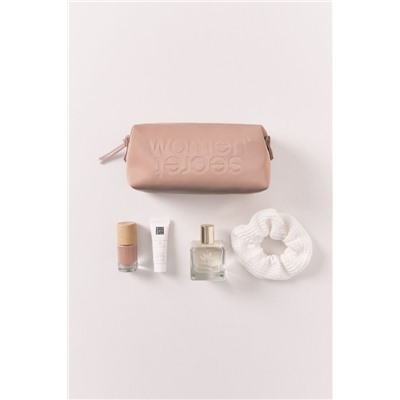 Neceser pequeño goma marrón