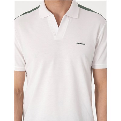 Haki Kol Detaylı Slim Fit Polo Yaka Tişört