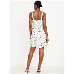 Fit & Flare Crepe Floral Mini Dress