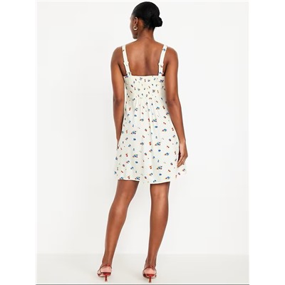 Fit & Flare Crepe Floral Mini Dress