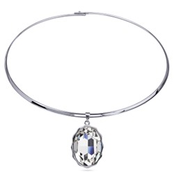 Колье Сияние (кристаллы SW белые; покрытие родий) 42см, Есть комплект