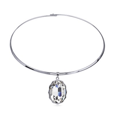 Колье Сияние (кристаллы SW белые; покрытие родий) 42см, Есть комплект