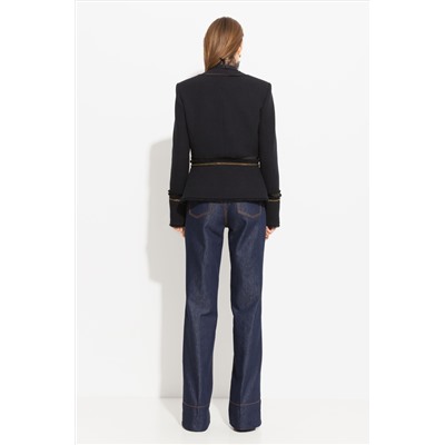 Жакет твидовый с брошью и декором 53690