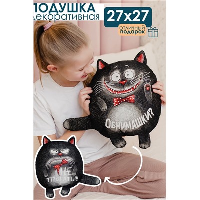 Подушка игрушка Кот обнимашка 27*27
