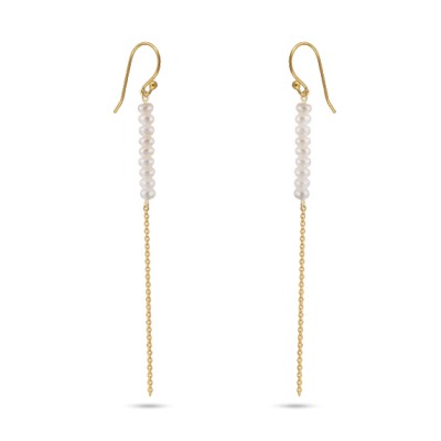 Серьги (жемчуг 5мм белый; покрытие золото), Есть комплект