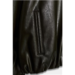 LEATHER EFFECT JACKET WITH ELASTICATED DETAILS
