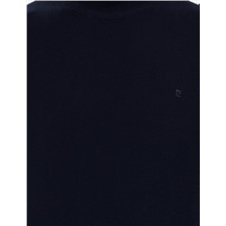 Lacivert Slim Fit Çeyrek Yaka Basic Triko Kazak