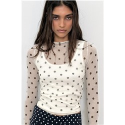 TOP PUNTO SEMITRANSPARENTE LUNARES