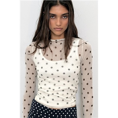 TOP PUNTO SEMITRANSPARENTE LUNARES