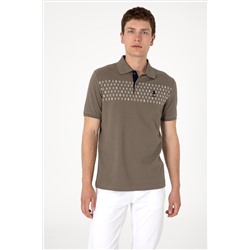 Erkek Regular Fit Polo Yaka Vizon Tişört