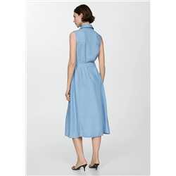 Vestido lyocell camisero lazo