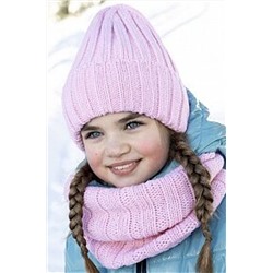 Комплект шапка и снуд 12з14821 розовый #289142