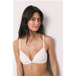 Sujetador triangular relleno algodón blanco