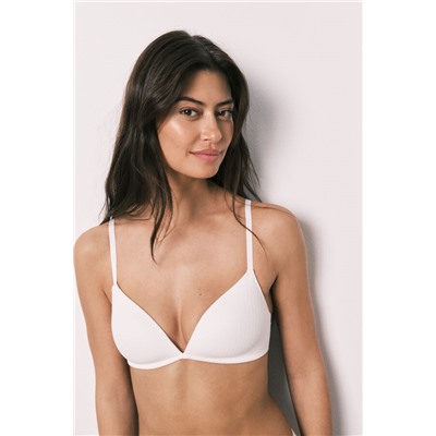 Sujetador triangular relleno algodón blanco