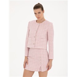 Pembe Tüvit Crop Ceket
