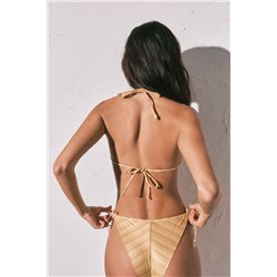 Top bikini triangular crochet multicolor