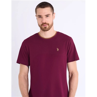 TIPPED CREW NECK COLLAR T-SHIRT